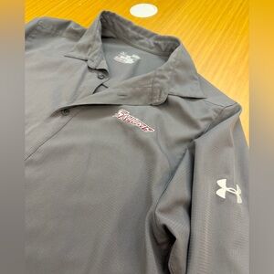 Southern Illinois Salukis Under Armor Long Sleeve Button Down Grey Mens Small